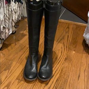 Wide Calf Black leather Frye riding boots - size 7